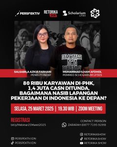 Prekariat Bukan ProletarInfografis serial diskusi soal nasib pekerjaan di Indonesia (Foto: Instagram @scholariumco dan @perspektiv.idn)
