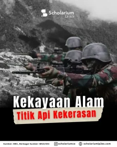 Dunia Maya Raja AmpatInfografis Kekayaan Alam, Titik Api Kekerasan (Foto: Instagram @scholariumco)