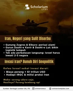 Membaca Iran–Israel Melampaui SenjataInfografis Perang "Kembang Api" Iran-Israel. (Foto: Instagram @scholariumco)
