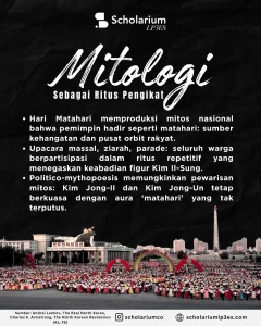 Membaca Ulang SumitroInfografis Mengenal Politico-Mythopoesis Dari Korea Utara. (Foto: Infografis @scholariumco)