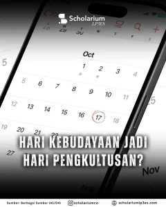 Gaji Hakim, Korupsi Naik?Infografis Hari Kebudayaan Jadi Hari Pengkultusan? (Foto: Instagram @scholariumco)
