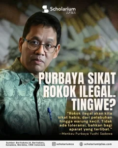 Membongkar Identitas “Koboy” PurbayaInfografis Purbaya Sikat Rokok Ilegal, Tingwe? (Foto: @scholariumco)